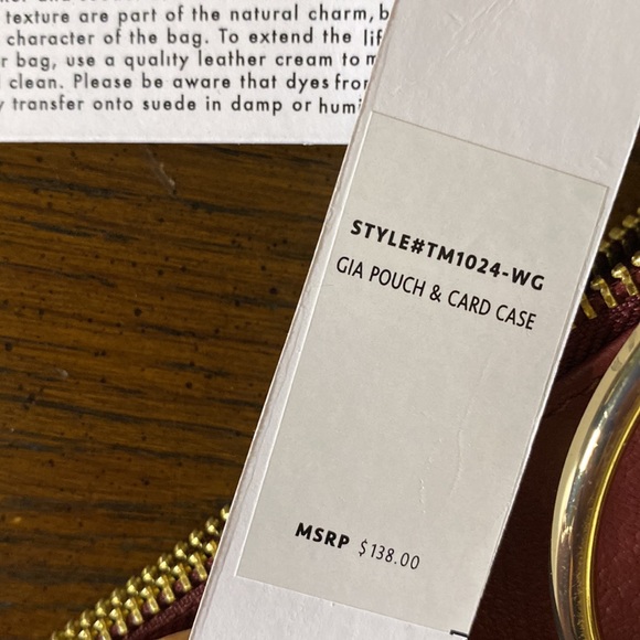 New w Tags genuine leather Thacker hands free wristlet with matching card case - Picture 12 of 12